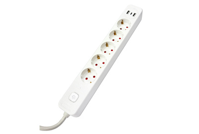 Сетевой фильтр S SMART SM-GS05BK3U-3M ϟ <белый, 16А, 5роз, 3М, EU, 2*USB, Type-C>