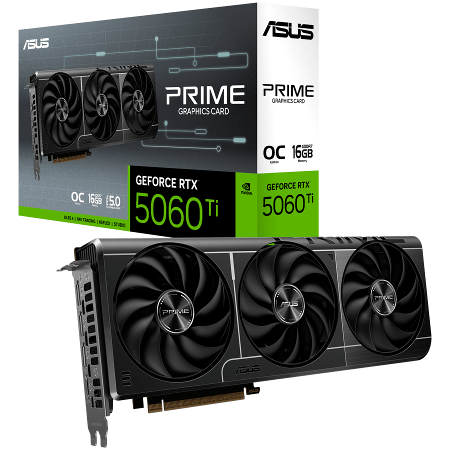 Видеокарта ASUS RTX 5060 Ti 16GB PRIME-RTX5060TI-O16G (GDDR7, 128-bit, HDMI, 3xDP)