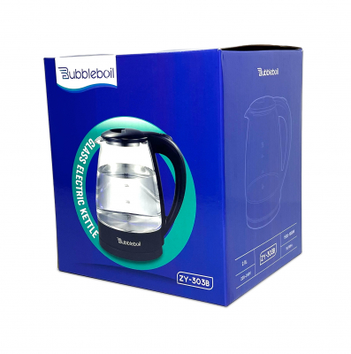 Электрочайник Bubbleboil ZY-303B <Стекло, 2L, 1500-1800 Вт, черный>