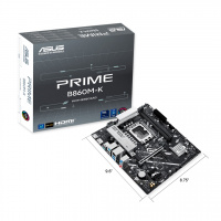 Материнская плата ASUS PRIME B860M-K, LGA1851 B860 2xDDR5 4xSATA 2xM.2 HDMI DP USB-C mATX