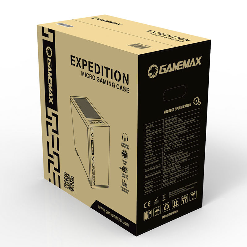 Корпус ПК без БП GameMax EXPEDITION H605-RD<MATX, 1х120, USB2.0x2, USB3.0x1, 350x180x380mm>