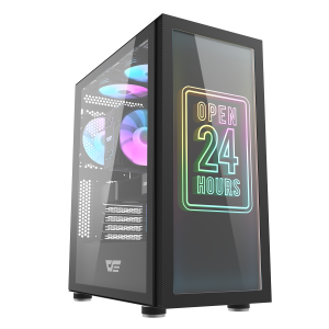 Корпус ПК без БП DarkFlash Dk210 Graffiti <ATX, 2x3.5, 1xUSB 3.0, 2xUSB2.0, Audio, 410*210*480mm>