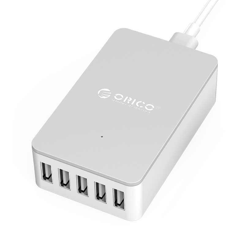 Зарядное устройство ORICO CSE-5U-EU-WH-PRO от сети с USB выходом <5 Port USB, IC, 40W, 100*60*28mm>