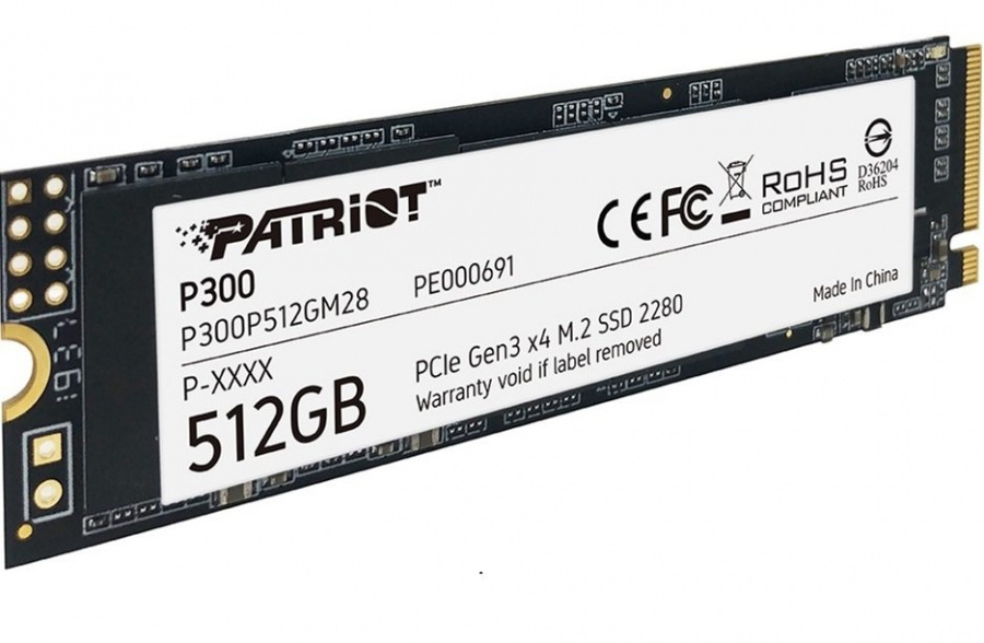 Накопитель SSD M.2 NVME Patriot 512GB P300 2280 <R/W 1700/1200>