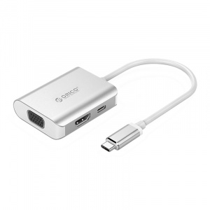 Адаптер ORICO  XC-302-SV <Type-C, HDMI, VGA, Cable 15cm, 60*47*16mm>