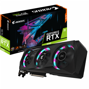 Видеокарта Gigabyte PCI-E NV RTX3060 GV-N3060AORUS E-12GD <12Gb, GDDR6, 192-bit, 2хHDMI, 2хDP>
