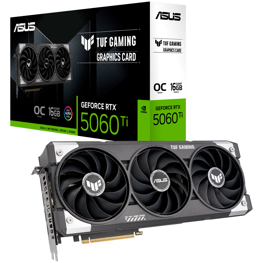 Видеокарта ASUS RTX 5060 Ti 16GB TUF-RTX5060TI-O16G-GAMING (GDDR7, 128-bit, HDMI, 3xDP)