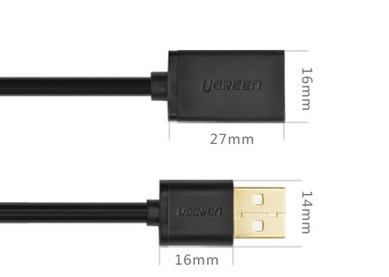 Удлинительный кабель USB Ugreen US103 10317 <USB 2.0, папа/мама, 480 Мбит / с 3М>