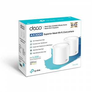 Домашняя Mesh Wi-Fi система GbE AX5400 Tp-Link Deco X60 (2-pack) Wi-Fi 6