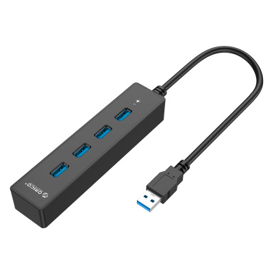 USB Хаб ORICO W8PH4-U3-BK-BP <USB3.0x4, 30cm, 136*30*22mm, BLACK>