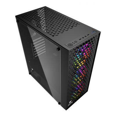 Корпус Wintek Mirage G48, ATX/Micro ATX, USB 1*3.0/2*2.0, HD-Audio+Mic, 0,5 mm, 3*12cm ARGB+controll