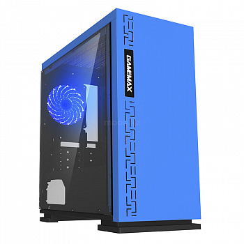 Корпус ПК без БП GameMax EXPEDITION H605-BLU <MATX, 1х120, USB2.0x2, USB3.0x1, 350x180x380mm>