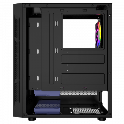 Корпус Wintek Light JX188-7-B TG, ATX/Micro ATX,USB 1*3.0/2*2.0, HD-Audio+Mic, 0,5 mm, 1*12cm fRGB 