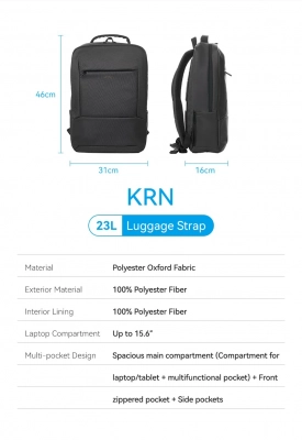 Рюкзак для ноутбука Vention KRNB0 <Laptop Backpack (46cm x 31cm x 16cm) Black>