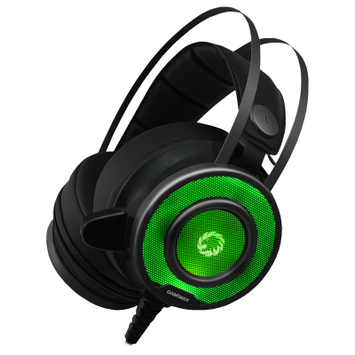 Наушники+микрофон игровые GameMax G200 Headset <20Hz-20kHz, 32 Om, 108dB (1KHz), 2.5m, 3.5 mmX2+USB>