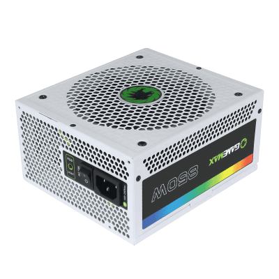 Блок питания ПК  850W GameMax RGB-850 <12cm fan, with APFC, 1x24PIN,1x12V8pin(4+4),8xSATA> Белый