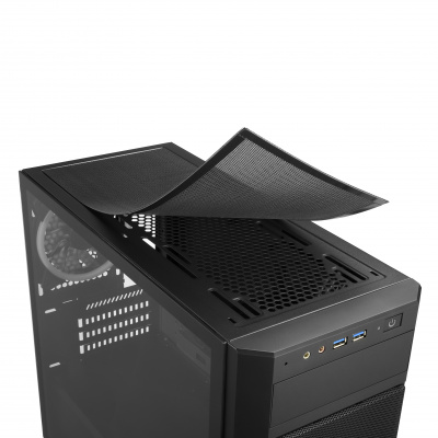 Корпус ПК без БП Sharkoon V1000 RGB <mATX, 2x3.5, 6x2.5,2xUSB 3.0, 450*200*402mm>