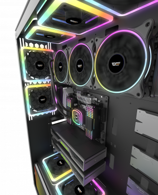 Корпус ПК без БП DarkFlash DF800 <EATX, 9x3.5, 7x2.5, 2xUSB 3.0, 2xUSB2.0, Audio, 552*271*771mm>