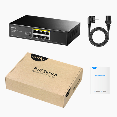 Коммутатор PoE+ GbE  8-портовый CUDY GS1008PT <8-Port Gigabit PoE+ Switch 120W>