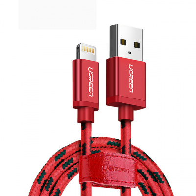 Кабель Lightning Ugreen US247 <USB3.0, RED, 2.4A, 1.5M, 40481>