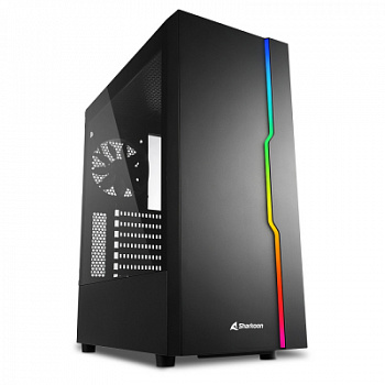 Корпус ПК без БП Sharkoon RGB SLIDER bk<ATX, 2x3.5, 5x2.5,2xUSB 3.0,1xUSB 2.0, Audio, 400*190*456mm>