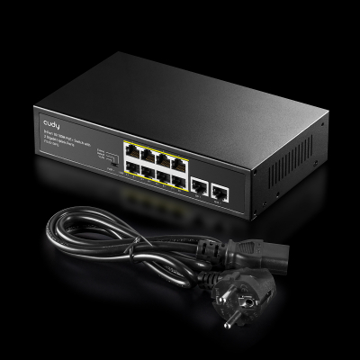 Коммутатор PoE+  8-портовый CUDY FS1010PG <8-Port 10/100M PoE+ Switch with 2 Uplink GbE, 120W>