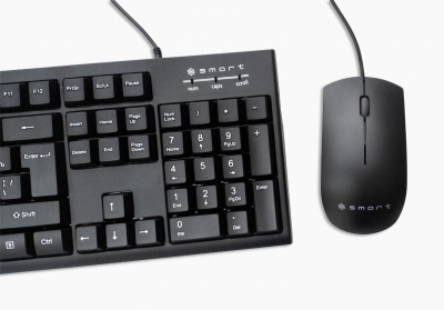 Клавиатура+мышь SMART KM-100 <USB, 1.5М, 104 мембранные клавиши, BLACK, kaz/rus/eng>