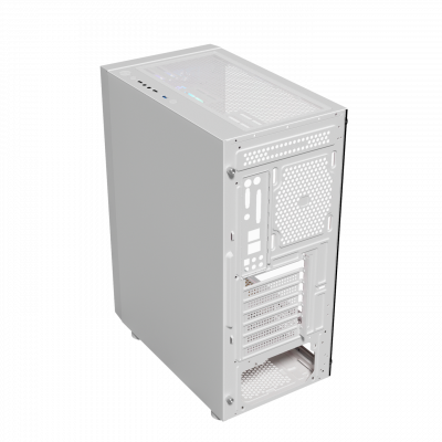 Корпус Wintek Andromeda PRO E306M-W TG, ATX/Micro ATX, USB 2*3.0/1*2.0, 0,5mm, 3*12cm RGB fan, White