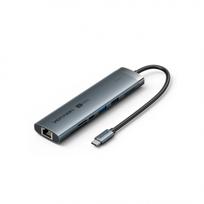 Докстанция Vention TGVHB <USB-C to HDMI/USB 3.2 Gen 1 Type-C/USB 3.0/USB 2.0/RJ45/SD/TF/TRRS 3.5/PD>