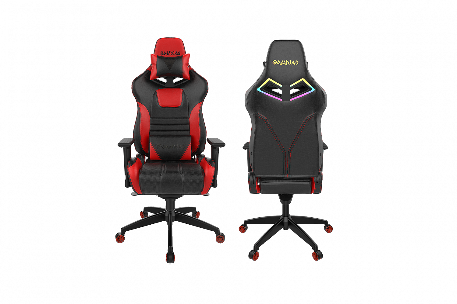 Игровое кресло GAMDIAS ACHILLES M1A L BR <Red, спинка:86см, наклон: 150, нагрузка: до 200кг>