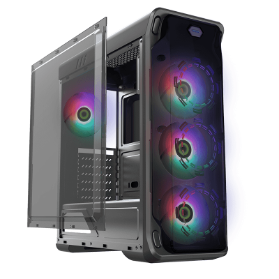 Корпус ПК без БП GameMax StarLight FRGB Black <ATX, 4x120mm, USB3.0x1, USB2.0x2, 205x470x440>