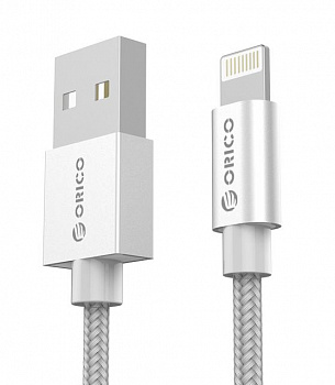 Кабель Lightning ORICO IDC-10-SV <USB2.0, 1M, материал корпуса Нейлон/Алюминиевый сплав/Медь SILVER>