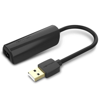 Адаптер USB Vention CEGBB <USB 2.0 to 100Mbps Ethernet Adapter ABS Type Black 0.15m>