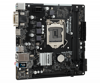 Материнская плата S-1151 H310 ASRock H310CM-HDV <2xDDR4, 4xSATA3, mATX, HDMI, DVI, VGA>