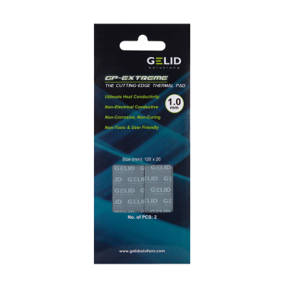 Термопрокладка, heatsink compound, Gelid GP-Extreme, 120x20x1mm, 2.8g/cm3, (2шт/уп)