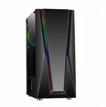Корпус Wintek Raider F519 TG, ATX/Micro ATX,USB 1*3.0/2*2.0, HD-Audio+Mic, 0,5mm, 1*12сm SR Rainbow