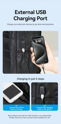 Рюкзак для ноутбука Vention KRKB0 <Water-Repellent Anti-Theft Laptop Backpack (45cm x 30cm x 15cm)>