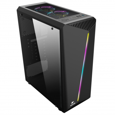 Корпус Wintek Line D529 TG, ATX/Micro ATX, USB 1*3.0/2*2.0, HD+Mic, 0,5mm, 1*12cm DR Rainbow fan