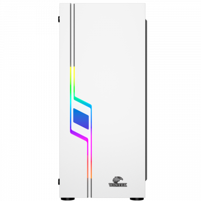 Корпус Wintek Light JX188-7-W TG, ATX/Micro ATX, USB 1*3.0/2*2.0, HD-Audio+Mic, 0,5 mm, 1*12cm fRGB 