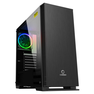 Корпус ПК без БП GameMax Aurora <ATX, 1х120mm,Tower, 3x3.5, 3x2.5, 4xUSB, Audio 435x206x450mm>