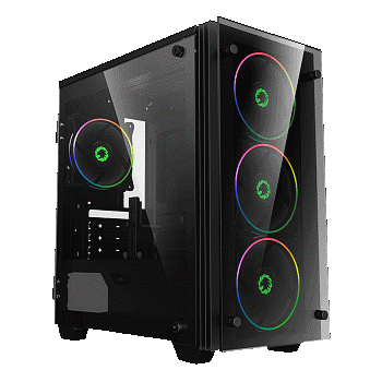 Корпус ПК без БП GameMax Mini Stratos H609 <MATX, 4х120, 411,5х193х415mm>