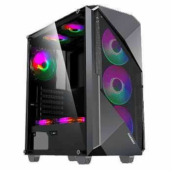 Корпус ПК без БП GameMax Revolt <ATX, 1x120mmRGB, USB2.0x2, USB3.0x1, 400x185x470mm>