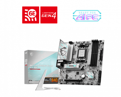 Материнская плата MSI B840M GAMING PLUS WIFI6E AM5 4xDDR5 4xSATA3 RAID 2xM.2 HDMI Type-C mATX Материнская плата MSI B840M GAMING PLUS WIFI6E AM5 4xDDR5 4xSATA3 RAID 2xM.2 HDMI Type-C mATX