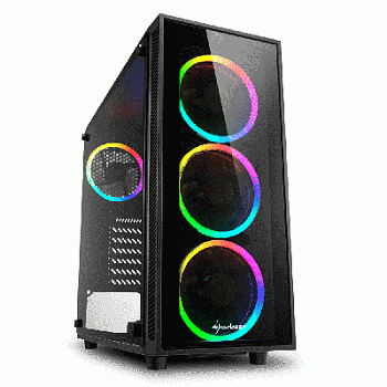 Корпус ПК без БП Sharkoon TG4 RGB <ATX, 2x3.5, 4x2.5, 2xUSB 3.0, Audio, 455*200*430mm>