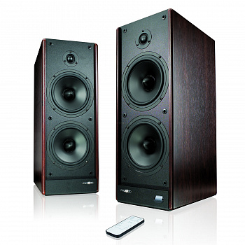 Колонки 2.0 Microlab SOLO7C <110Вт-55Вт*2, RCA, пульт ДУ, Материал: MDF, Тёмное дерево>