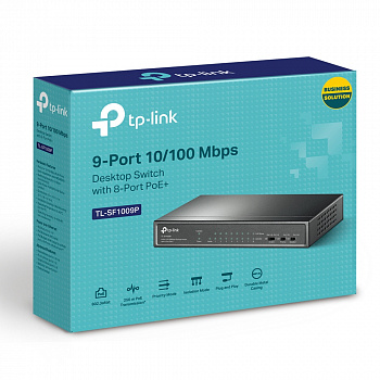 Коммутатор PoE+  9-портовый Tp-Link TL-SF1009P