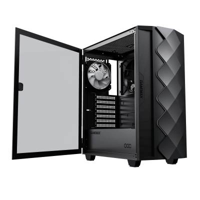 Корпус ПК без БП GameMax Diamond COC Black <MATX, 1x120FAN, 1x140COC>