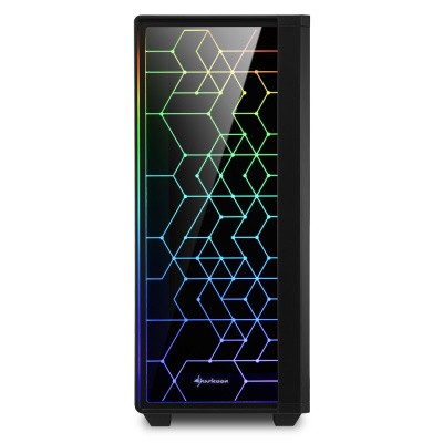 Корпус ПК без БП Sharkoon RGB LIT100 <ATX, 2x3.5, 6x2.5, 2xUSB 3.0, 1xUSB 2.0, Audio, 436*206*481mm>