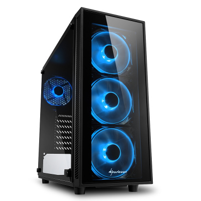 Корпус ПК без БП Sharkoon TG4 Blue <ATX, 2x3.5, 4x2.5, 2xUSB 3.0, Audio, 455*200*430mm>