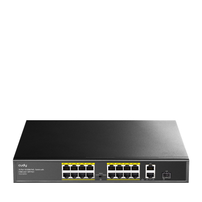 Коммутатор PoE+ 16-портовый CUDY FS1018PS1 <16-Port 10/100M PoE+ Switch + 1 Uplink and 1 SFP, 200W>